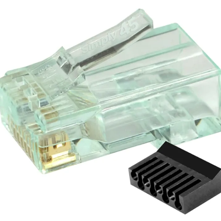Simply45 RJ45 standard stik CAT.6/6A uskærmet, grøn, 20-pak