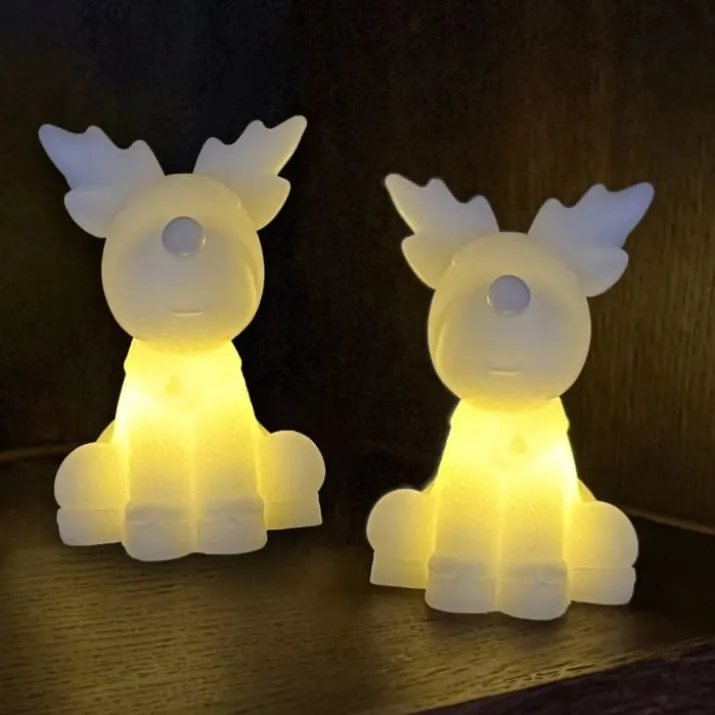 Sirius Naja rensdyr med lys, 9 cm, 2-pak