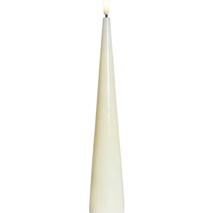 Sirius Sille kegle LED bloklys, batteri, råhvid, H26 cm