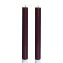 Sirius Sille LED kronelys, batteri, bordeaux, 2-pak