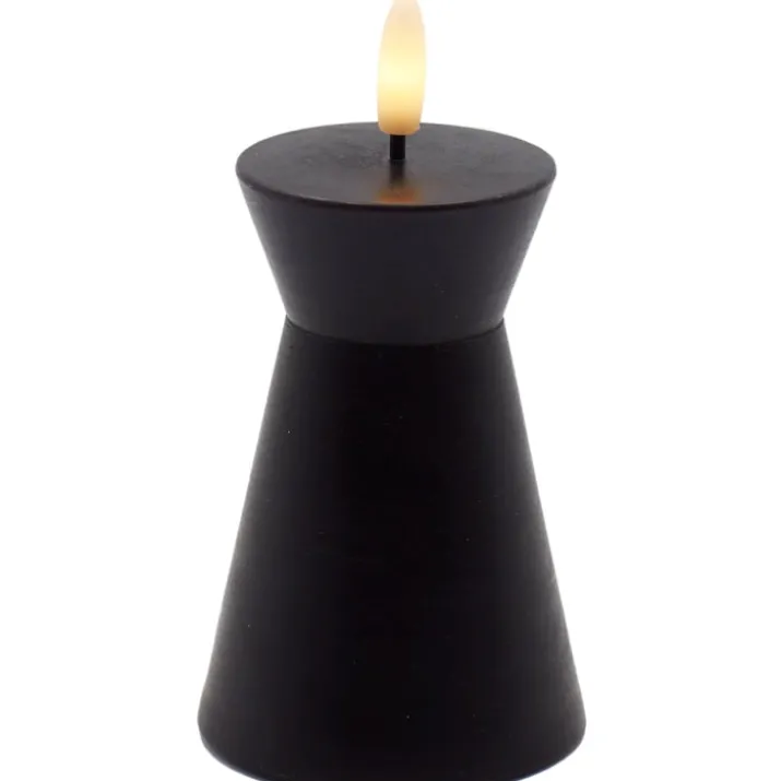 Sirius Sille Nordic Sculpture Kegle kunstig stearinlys, sort