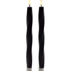 Sirius Sille Nordic Sculpture Twist kunstig stearinlys, sort
