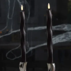 Sirius Sille Nordic Sculpture Twist kunstig stearinlys, sort