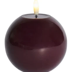 Sirius Sille rundt LED bloklys, batteri, bordeaux