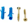 Skruer m. plugs, messing, 10 stk.