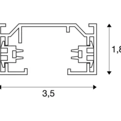 SLV 1-faset strømskinne 3 meter, sort