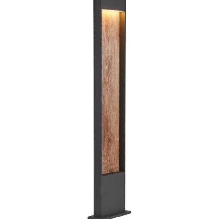 SLV Flatt Pole havelampe, brun, 100 cm