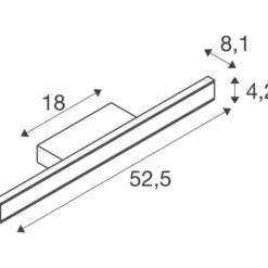 SLV One Linear væglampe, messing, 50 cm