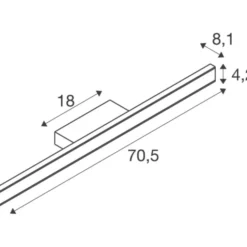 SLV One Linear væglampe, sort, 70 cm