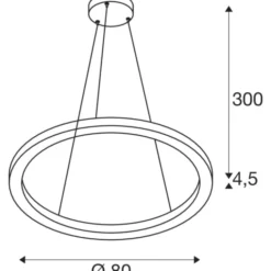 SLV One pendel, Ø80 cm, sort