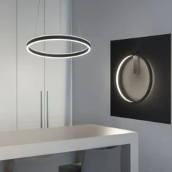 SLV One væglampe, sort, Ø60 cm
