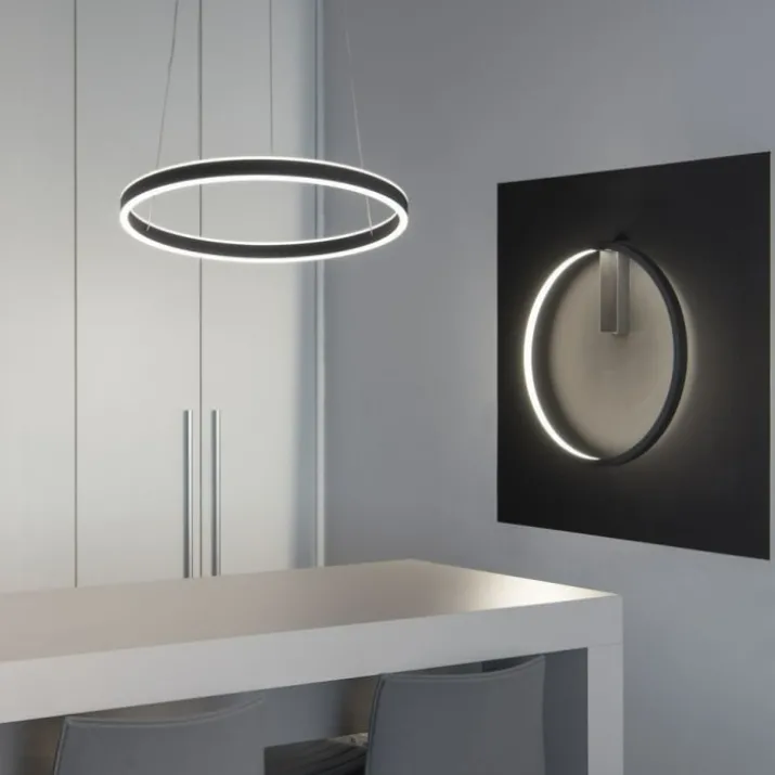 SLV One væglampe, sort, Ø60 cm