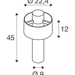 SLV Photoni pullert, sort, 45 cm