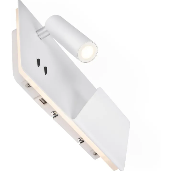 SLV Somnila USB væglampe, hvid, højre