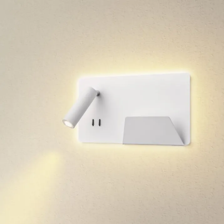 SLV Somnila USB væglampe, hvid, højre