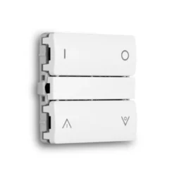 Smartkontakten Zigbee batteritryk til LK Fuga, tænd/sluk og op/ned tangenter, hvid med Baseline 63 ramme