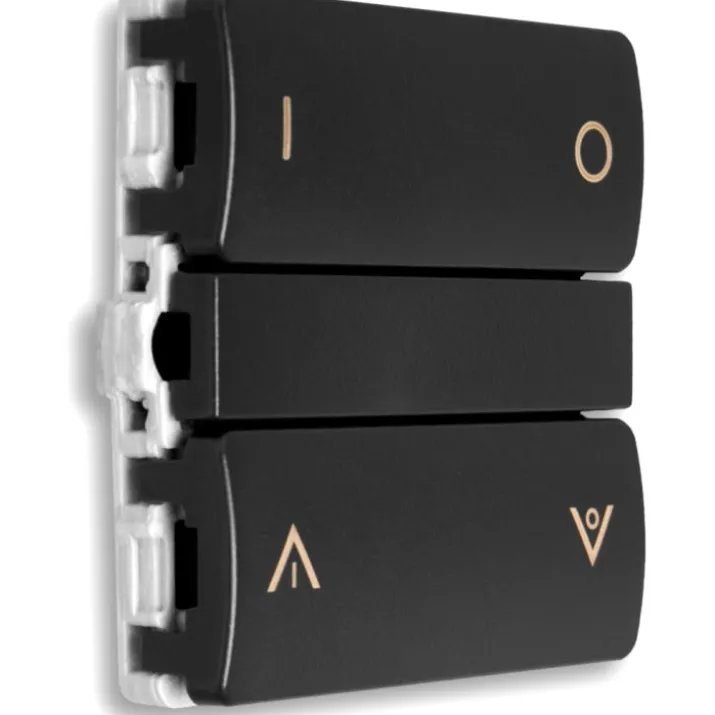 Smartkontakten Zigbee batteritryk til LK Fuga, tænd/sluk og op/ned tangenter, koksgrå