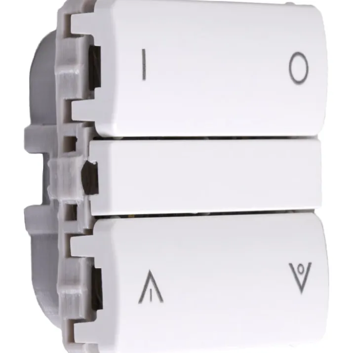Smartkontakten Zigbee batteritryk til LK Fuga, tænd/sluk og op/ned, hvid