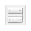 Smartkontakten Zigbee kontakt/lysdæmper til LK Fuga, tænd/sluk tangenter i hvid med LK Fuga Soft 63 ramme & monteringsramme