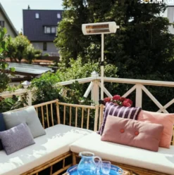 Solamagic Eco+ Pro Arc terrassevarmer 2000W, lysegrå