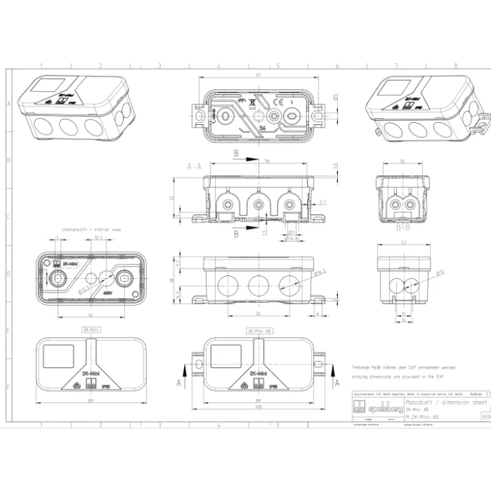 Spelsberg 2K Mini membrandåse, 89x43x38 mm, sort