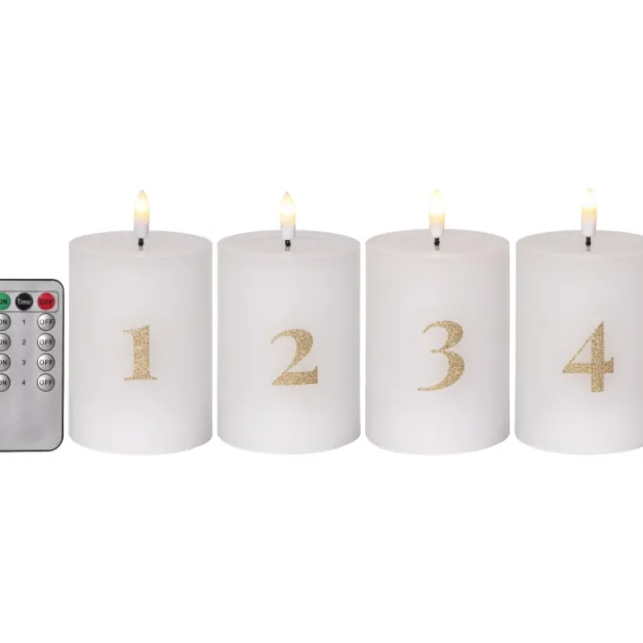 Star Trading advent LED bloklys, batteri, 12,5 cm