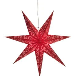 Star Trading Antique julestjerne med lys, 60 cm, rød