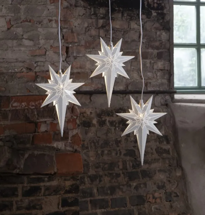 Star Trading Betlehem julestjerne med lys, 25 cm, hvid