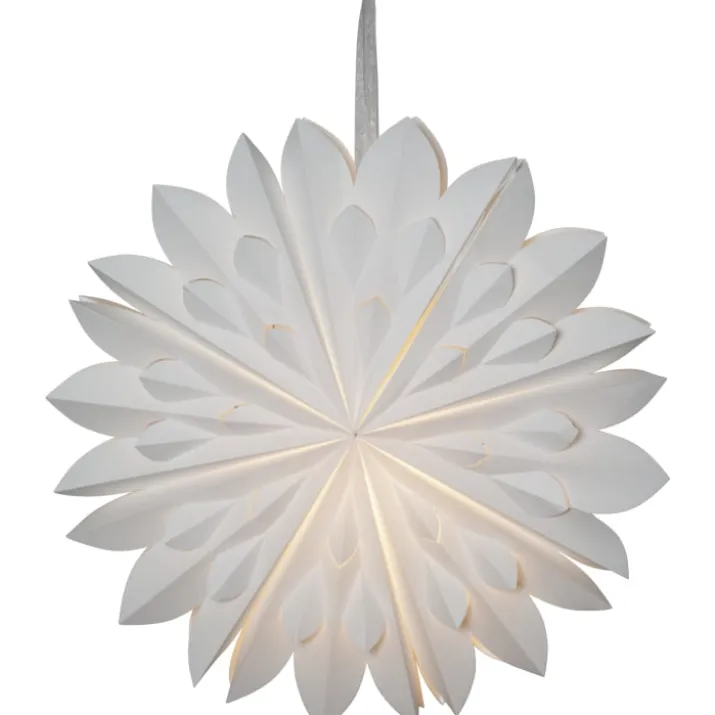 Star Trading Clipp julestjerne med lys, 40 cm, hvid