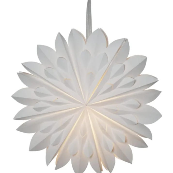 Star Trading Clipp julestjerne med lys, 60 cm, hvid