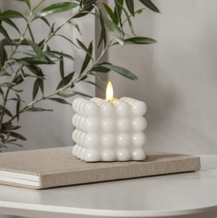 Star Trading Flamme Dot Bubble LED stearinlys, hvid