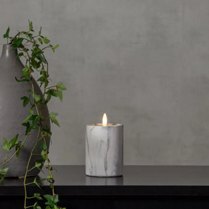 Star Trading Flamme Marble LED bloklys, batter