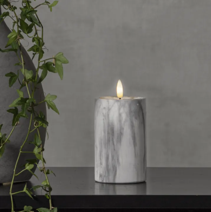 Star Trading Flamme Marble LED bloklys, batteri