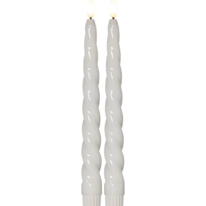 Star Trading Flamme Shine Swirl LED kronelys, batteri, hvid