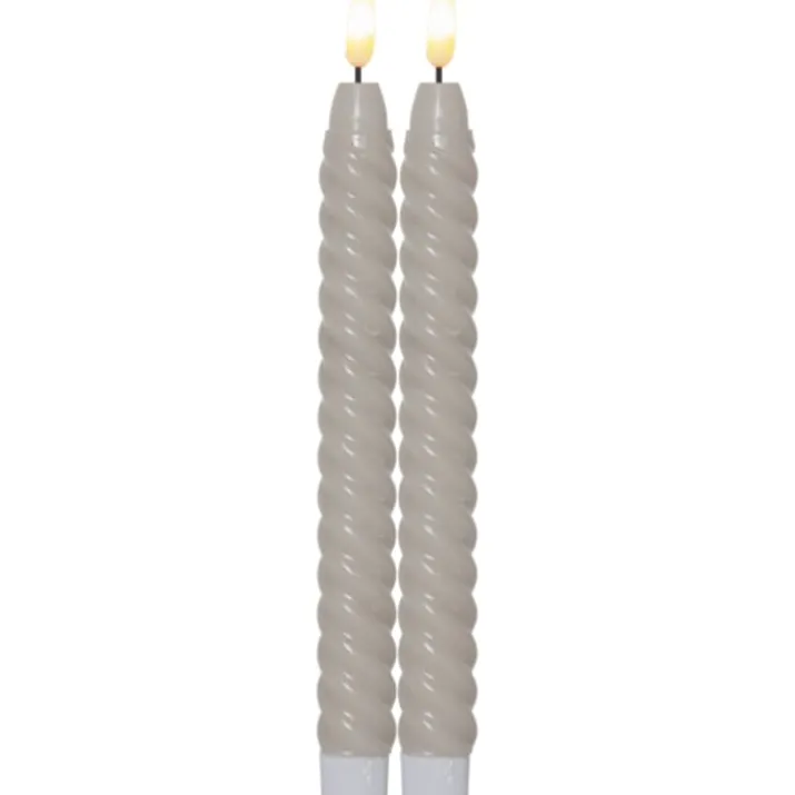 Star Trading Flamme Swirl LED kronelys, batteri, beige