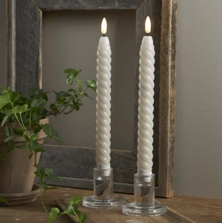 Star Trading Flamme Swirl LED kronelys, batteri, beige