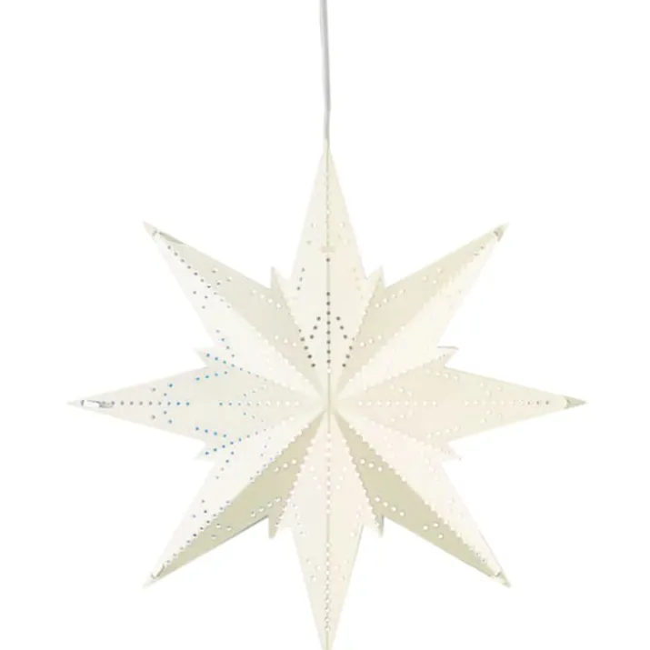 Star Trading Mini julestjerne med lys, 25 cm, hvid