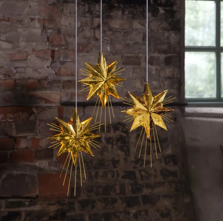 Star Trading Mini Luxe julestjerne med lys, 25 cm, messing