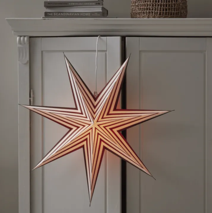 Star Trading Stripe papirstjerne, rød, 60 cm