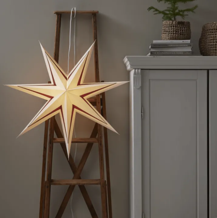 Star Trading Stripe papirstjerne, rød, 80 cm