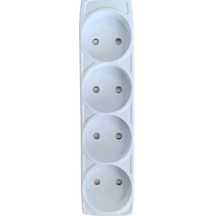 Stikdåse, 4 udtag, hvid