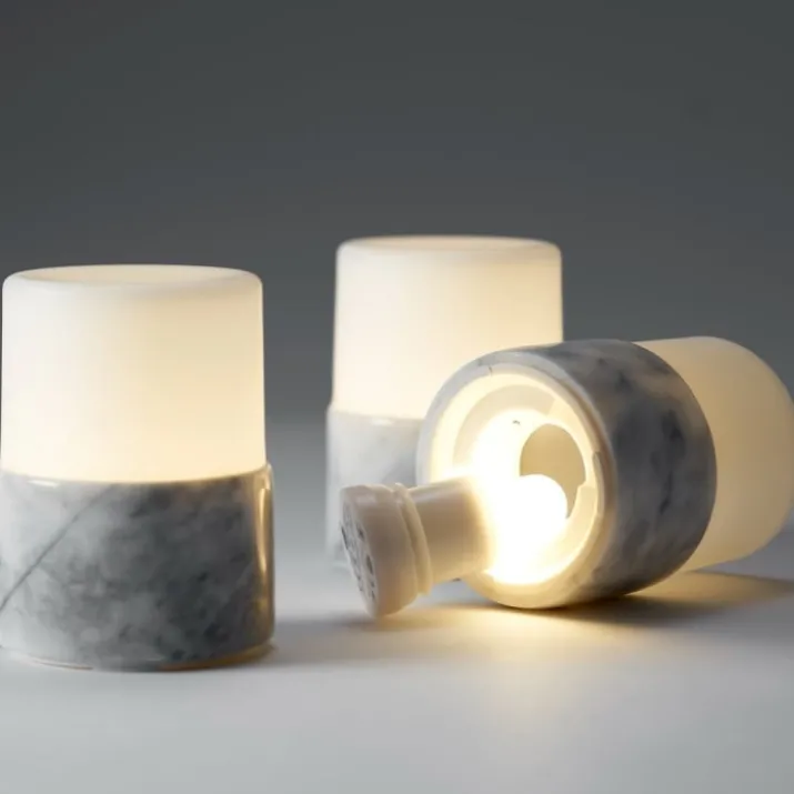 4 stk Duni Bright bordlampe, marmor