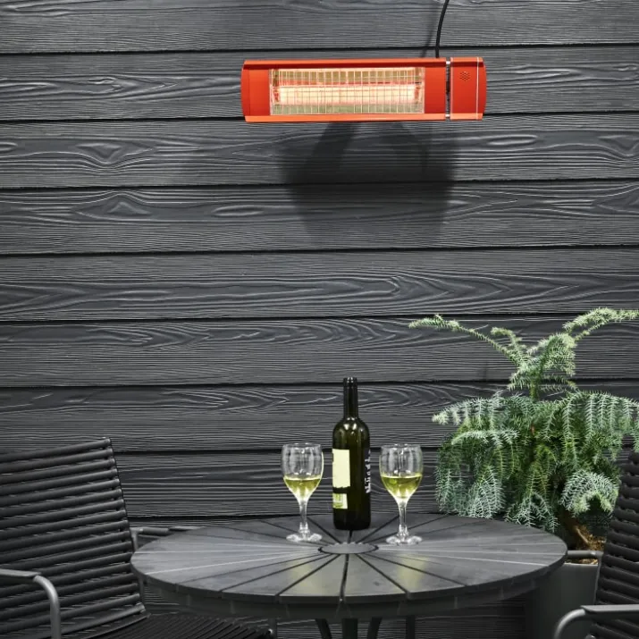 4 stk Heat1 Eco High-line terrassevarmer, infrarød, 2000W, rød