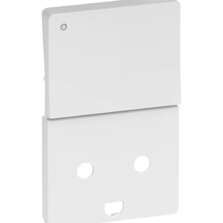 10 stk LK Fuga afdækningsæt for stikkontakt med jord og LED lampe, 1½ modul, hvid