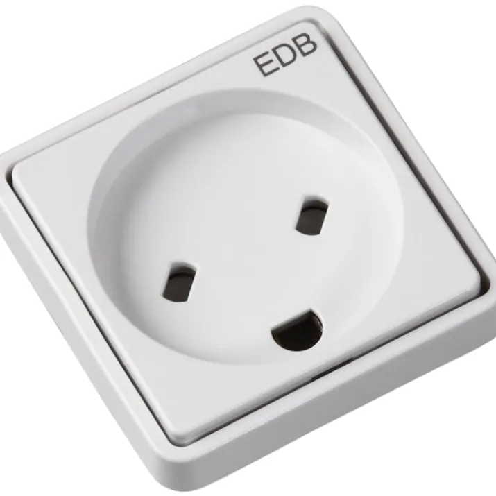 10 stk LK Fuga EDB stikkontakt 1 modul, hvid
