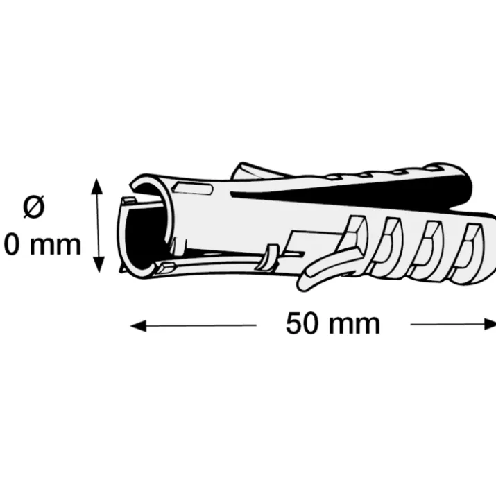 50 stk Tillex FP Flex rawlplug, Ø10x50 mm