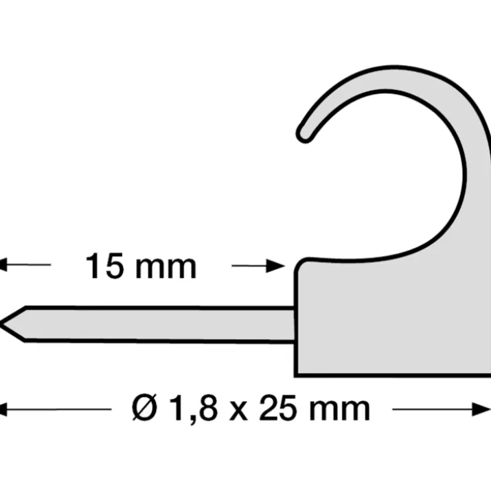 400 stk Tillex kabelclips 7-10/25 mm, grå