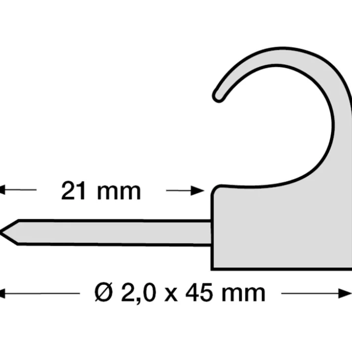 50 stk Tillex kabelclips 22-26/45 mm, grå