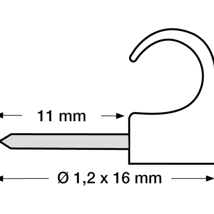 100 stk Tillex kabelclips 3-5/16 mm, hvid
