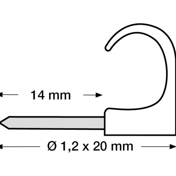 100 stk Tillex kabelclips 4x6/20 mm, natur